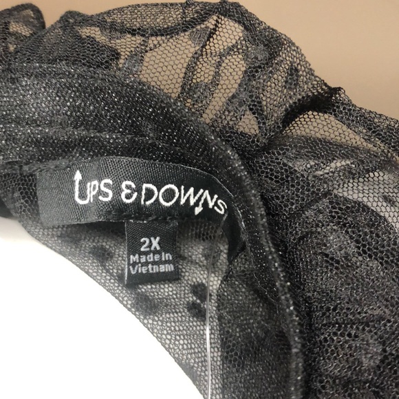 NWT Ups & downs black sexy lace shirt - Picture 5 of 6